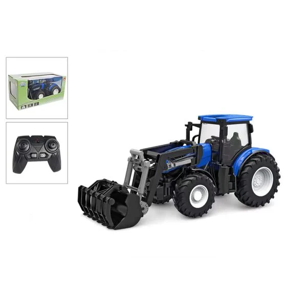 Rc Tractor 2.4Ghz Licht En Frontlader 27Cm Blauw