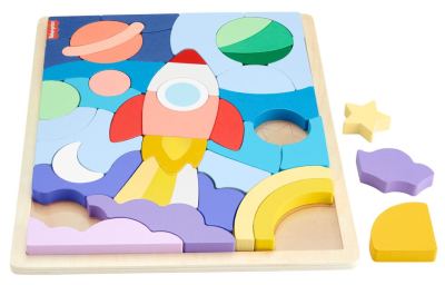 Fisher-Price  Wooden Space Blocks Puzzle