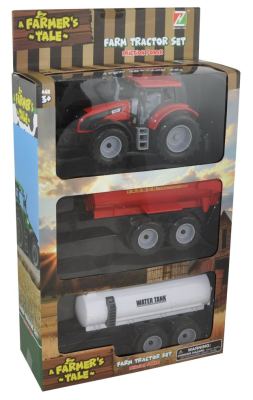 1:32 Tractor + 2 Remorque 26X10X38,5Cm Ass