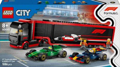 LEGO City - F1 Truck met RB20 & AMR24 F1 Auto's60445