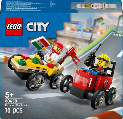 LEGO City - Raceautopakket: pizzabestelwagen vs. brandweerauto 60458