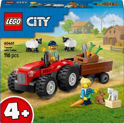 LEGO City - Rode tractor met aanhanger en schapen 60461