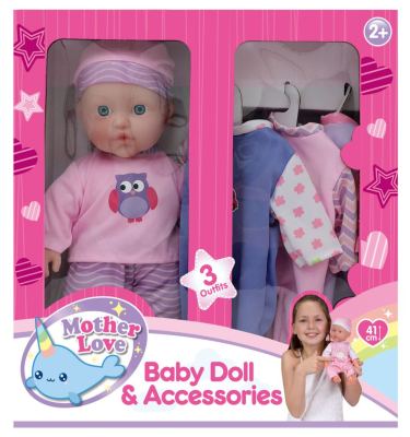 41cm Doll with 3 Outfits
