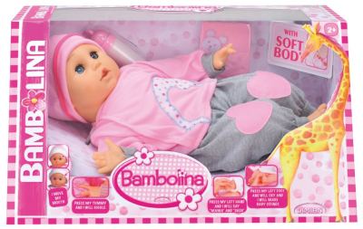 Pop met bewegende mond en geluid - Molly Bambolina - 40 cm