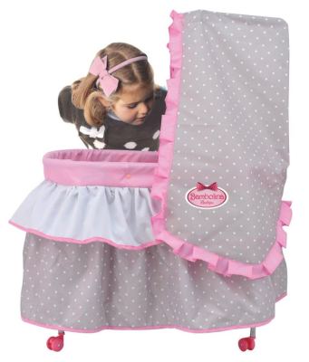 Bambolina Boutique Toedleo Bed - Pink/Grey w/ Whit