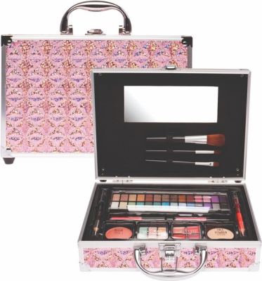 Casuelle make up koffer met geo roze holografische finish