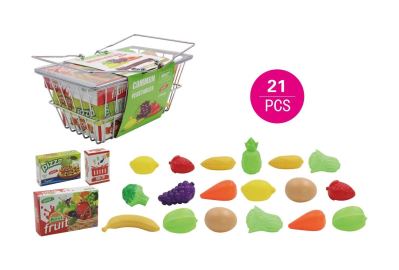 0684736 Fruitset in metalen mandje
