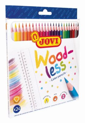 Houtloze kleurpotloden gemengde kleuren - etui 24st