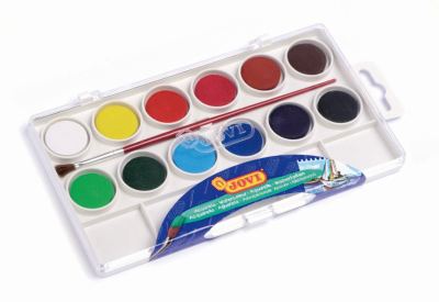 Waterverf doosje 12 kleuren - 22mm