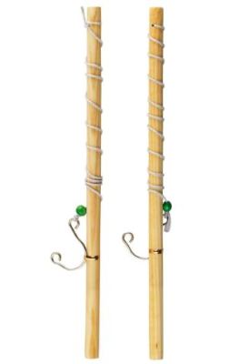 2 stokjes Eendjes vissen houten hengel - 45 cm