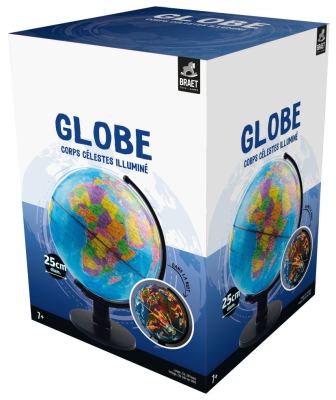 Globe illuminé corps célestes - FR - 25 cm diam