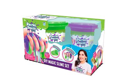 Doctor Squish - Diy Magic Slime Double Set - Green And Purple - 280 Grams
