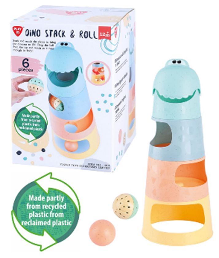 Recycled Material - Dino Stack & Roll - 6 Pcs