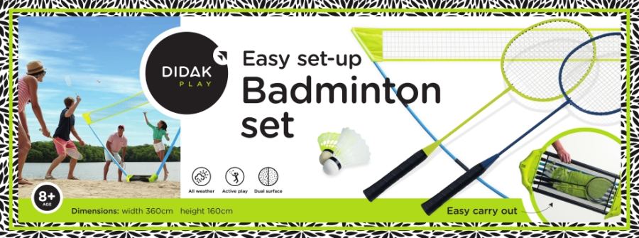 Ensemble de jeu de badminton 360x160 cm - Didak Play