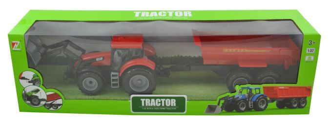 1:32 Tractor Met Aanhangwagen 52X11X15,5Cm Ass