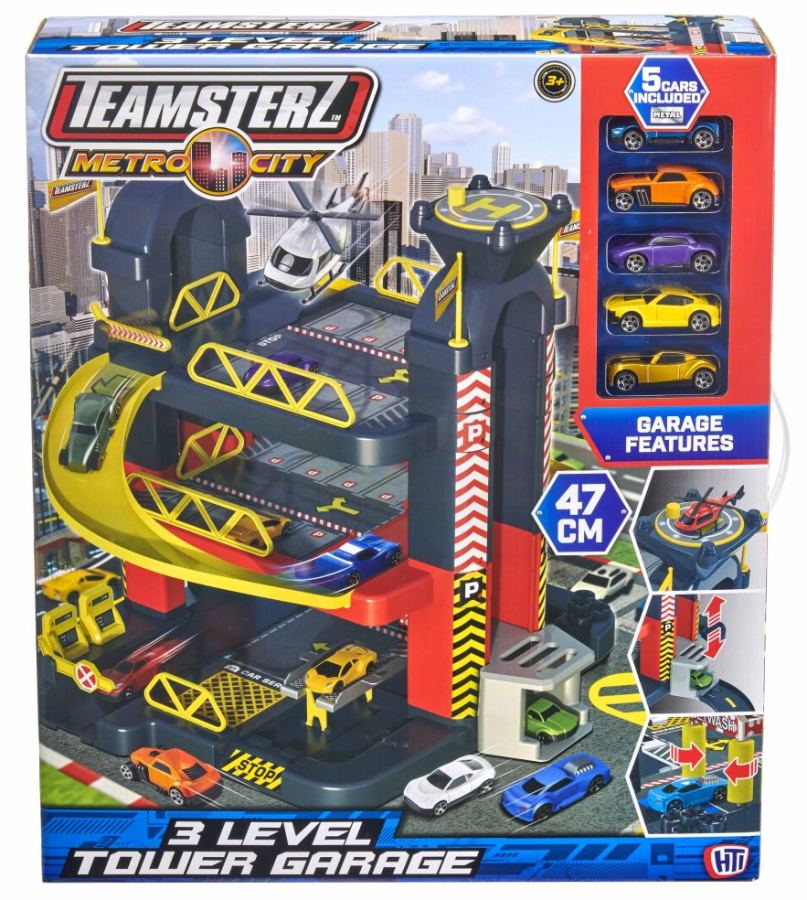 Torengarage 3 niveaus met 5 auto's - Teamsterz