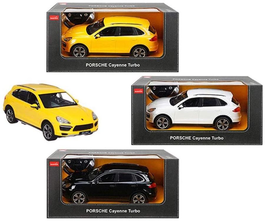 Porsche Cayenne Turbo RC zwart/wit/geel - 1:14 - R/C