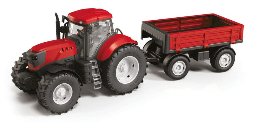 Rode Tractor Met Trailer ,60Cm
