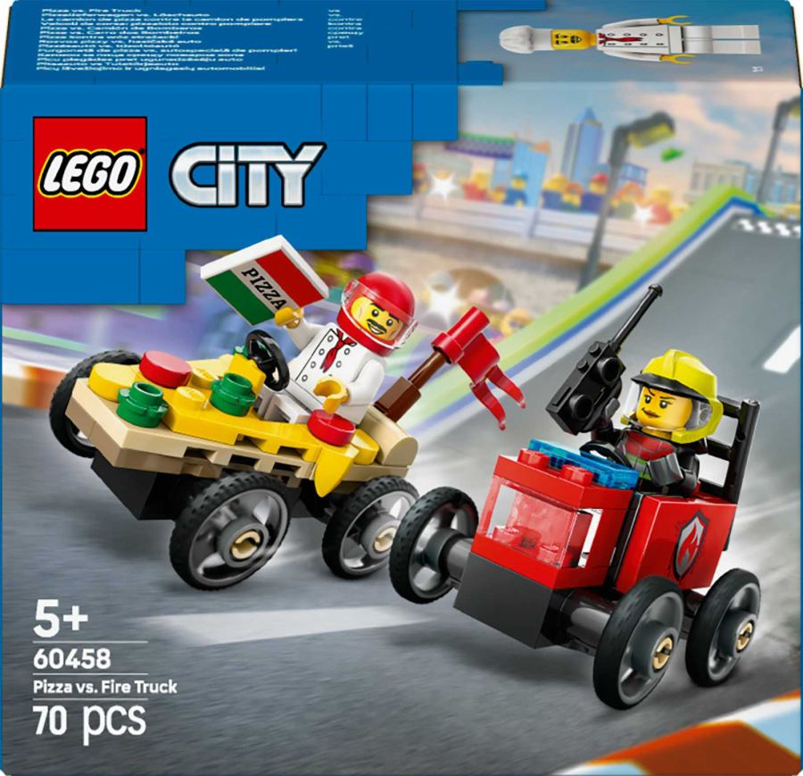 LEGO City - Race Car Pack: Pizza Delivery Van vs Fire Truck 60458