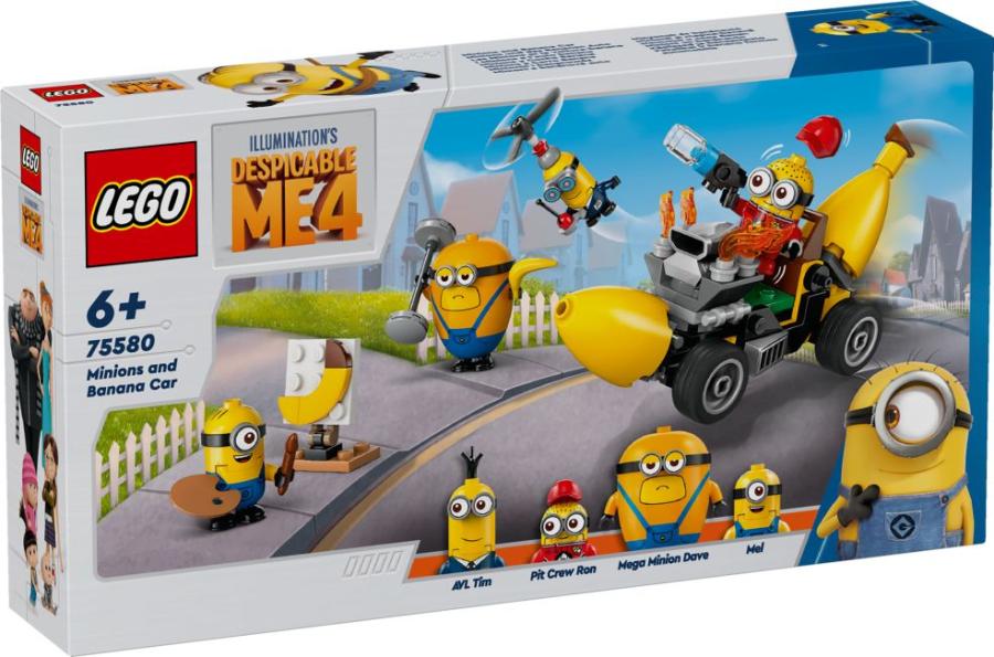 LEGO Despicable Me 4 - Minions en voiture-banane 75580