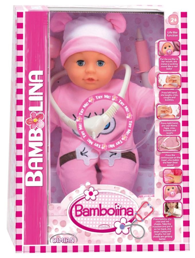 Pop dokterset met accessoires - Molly Bambolina -36 cm