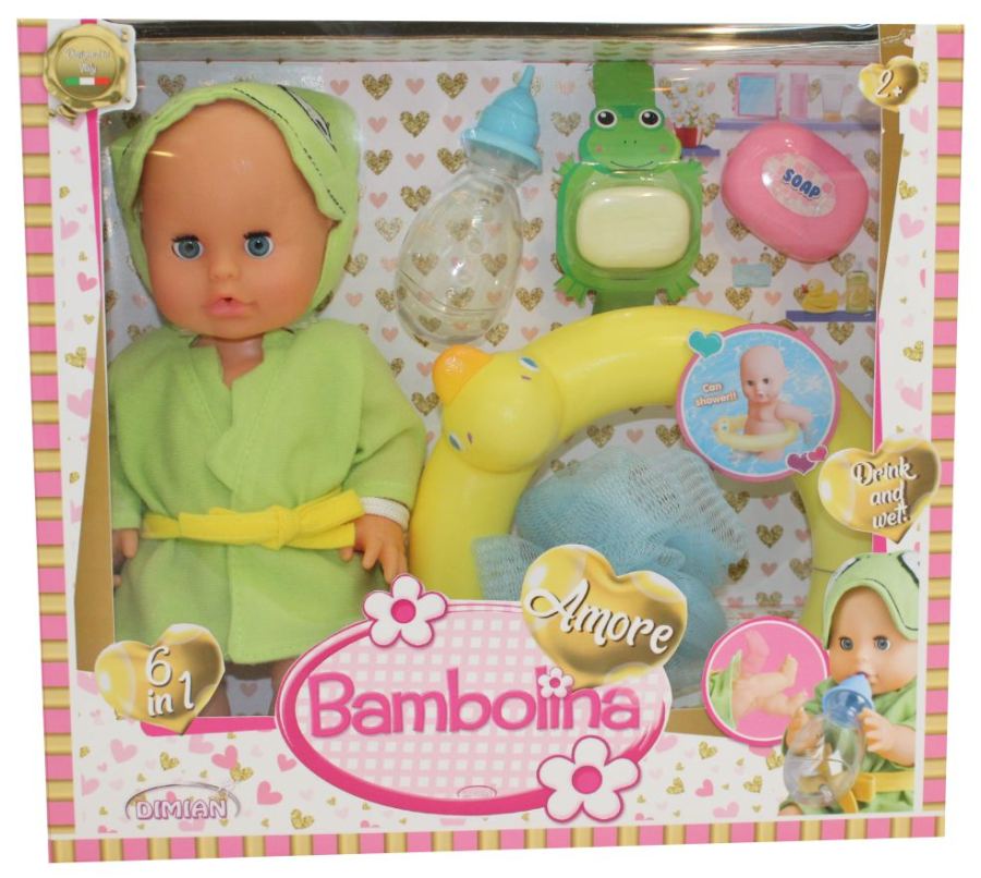 Pop met bad en accessoires - Amore - 30 cm