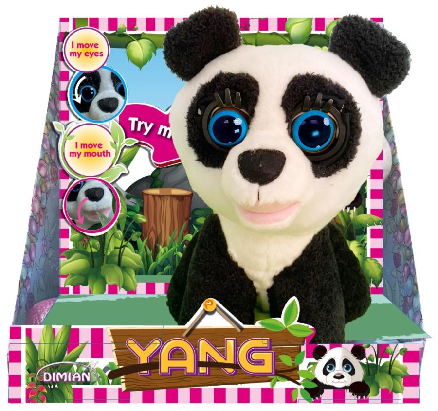 Panda en peluche yeux et bouche mobiles - raconte 3 contes de fées en anglais