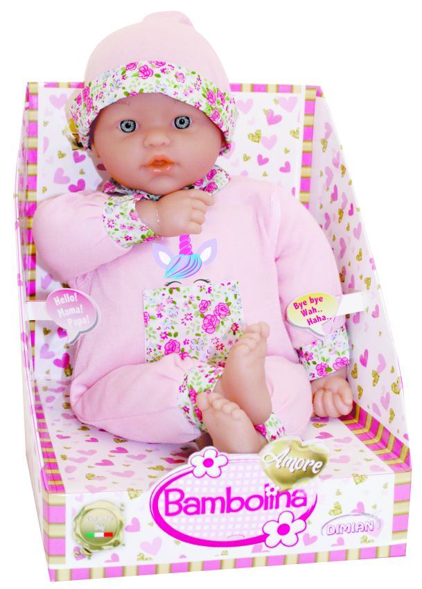 Pop zacht met babygeluidjes - Amore - 38 cm
