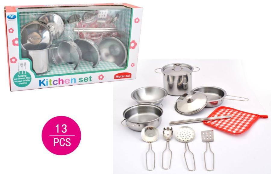 Metalen Pottenset  +Acc 13 Delig