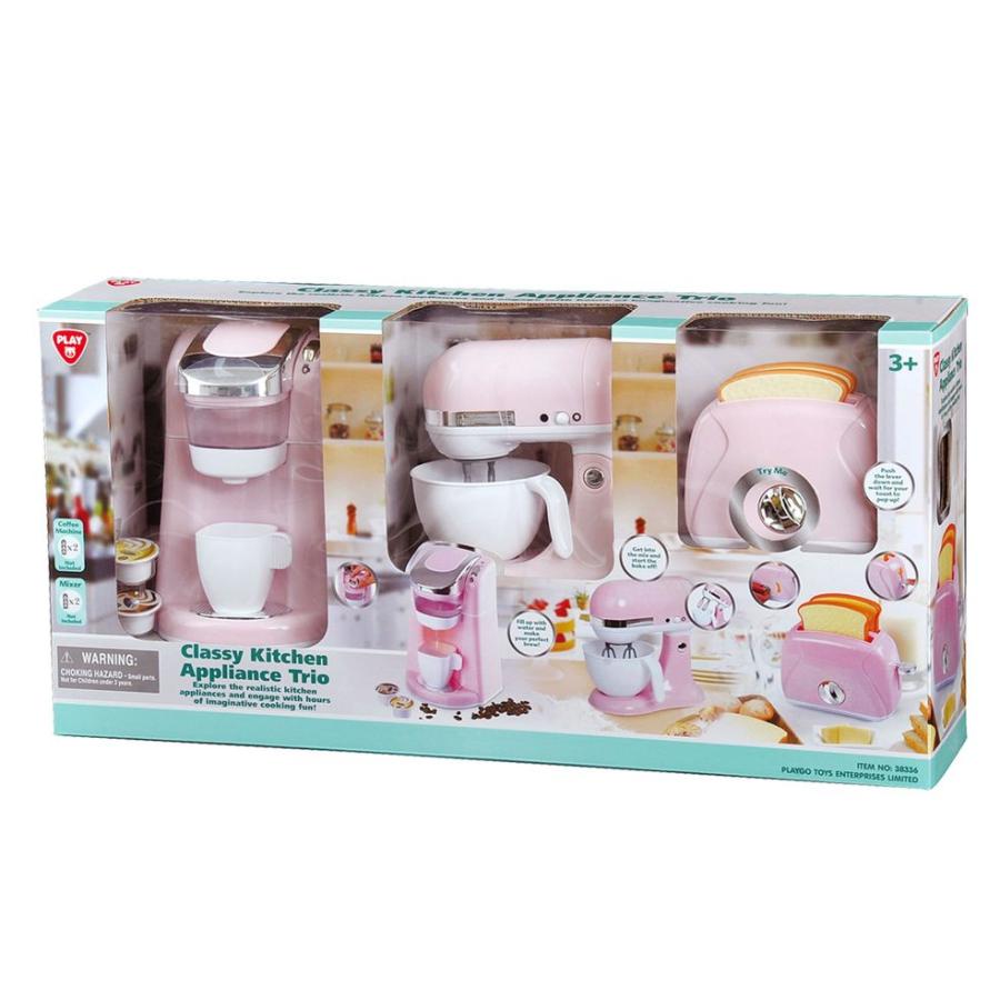 Koffiemachine, broodrooster en mixer - roze
