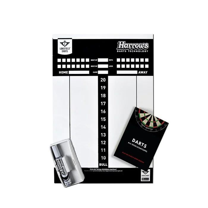 Scoreboard-wb marker-spelregels-wisser vr Dartbord