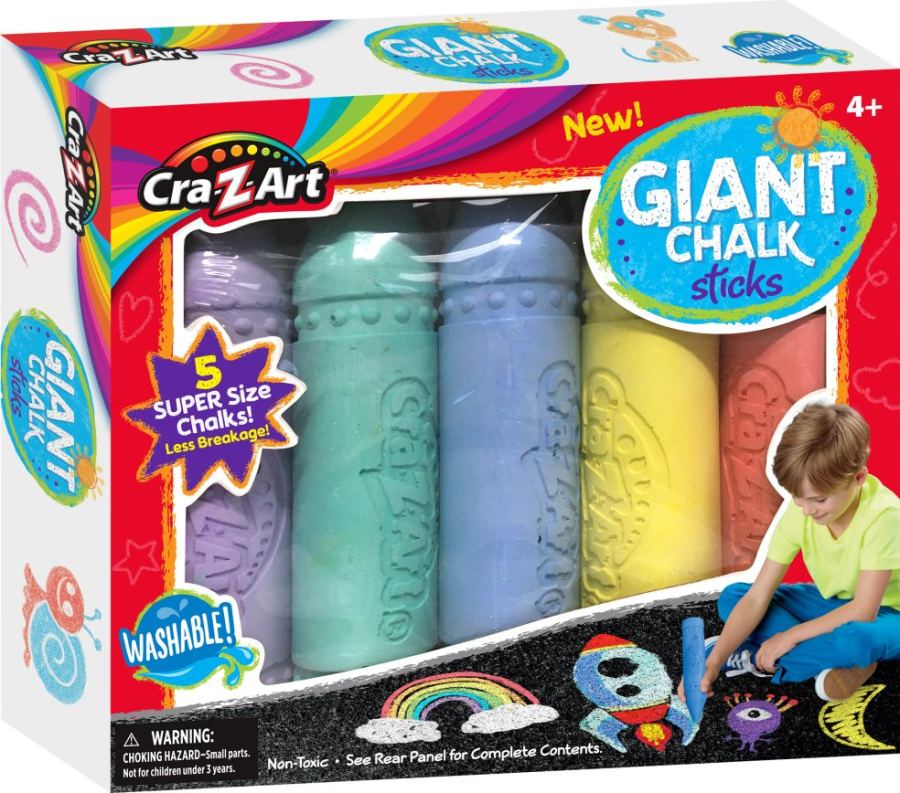5Ct Washable Giant Sidewalk Chalk Box