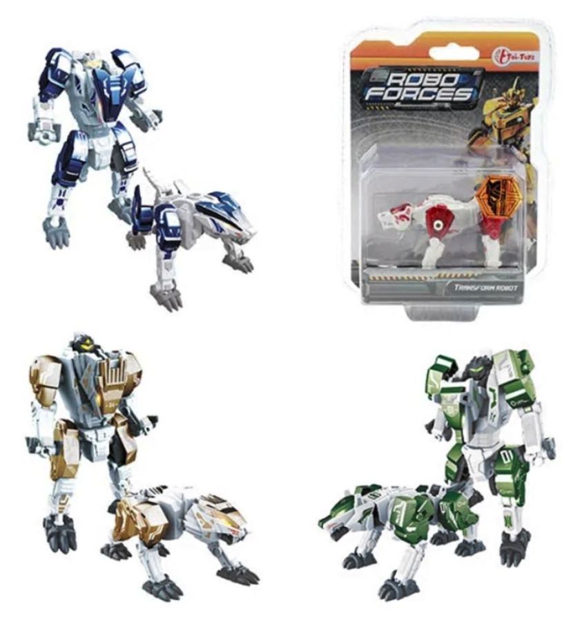 Roboforces Kleine Veranderrobot -Dier- Metaal 4Ass